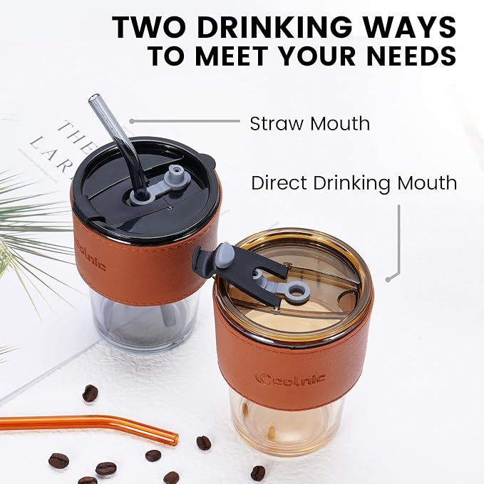 Iced Coffee Cup, 15 oz Glass Cups - Image 4