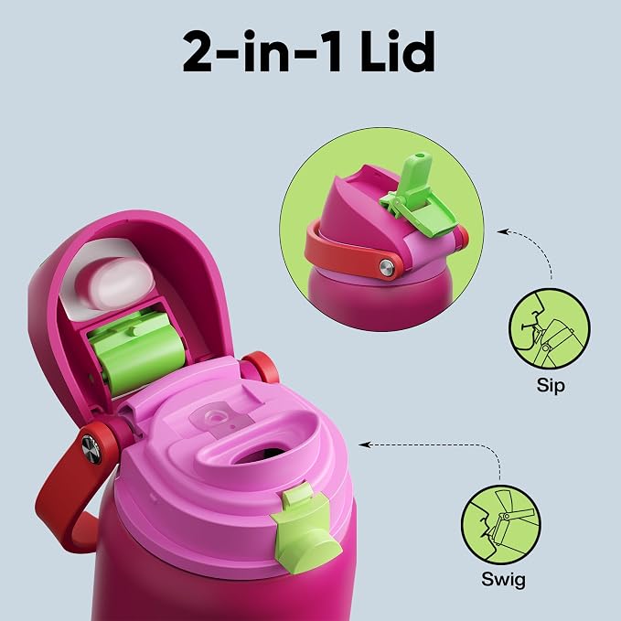 Insulated Water Bottle with Straw - Image 3