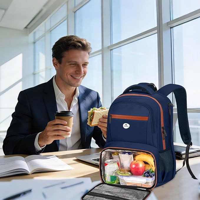 MATEIN Laptop Backpack with Lunch Compartment, Large Insulated Lunch Backpack - Image 8