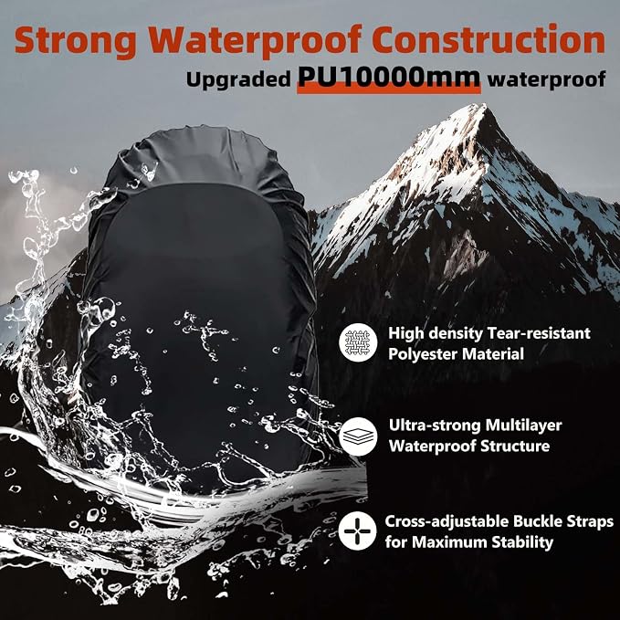 Frelaxy Waterproof Backpack Rain Cover, 10000mm Waterproof Level, Upgraded - Image 2