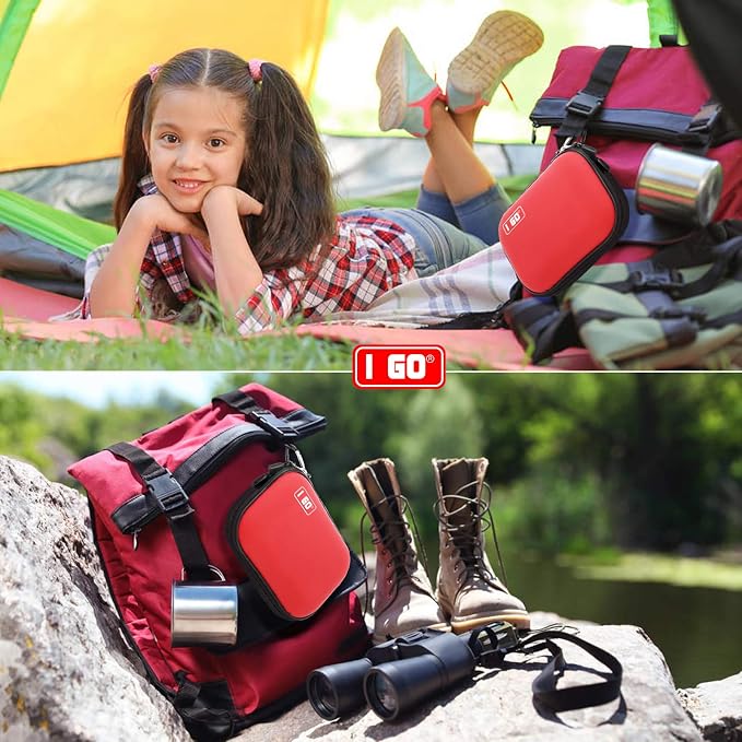 I GO 85 Pieces Hard Shell Mini Compact First Aid Kit, Small Personal Emergency - Image 6