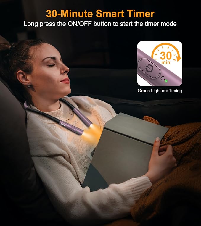 Gritin Book Light, Eye Caring 4-Color & 5-Brightness Neck Light Reading Light- - Image 7