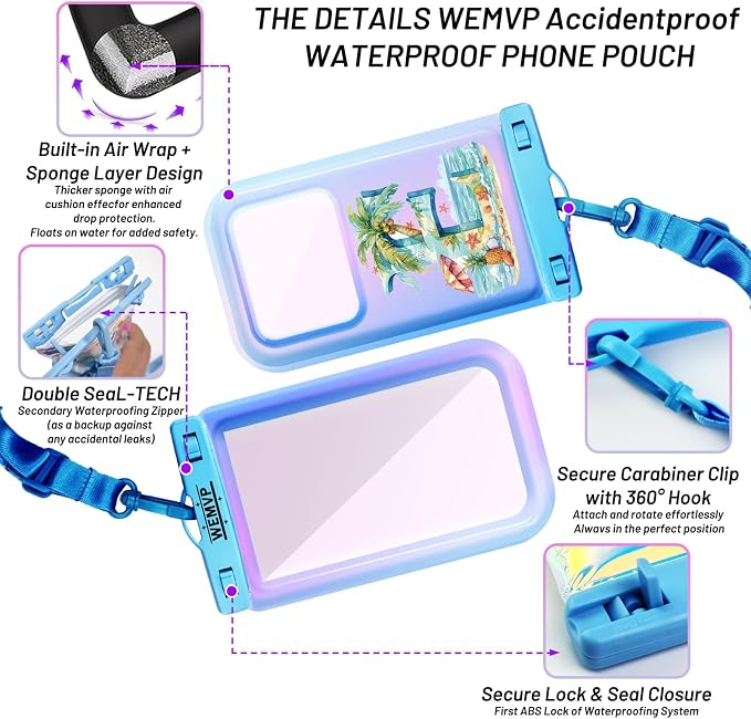Personalized Initial Waterproof Phone Pouch Case - Image 3