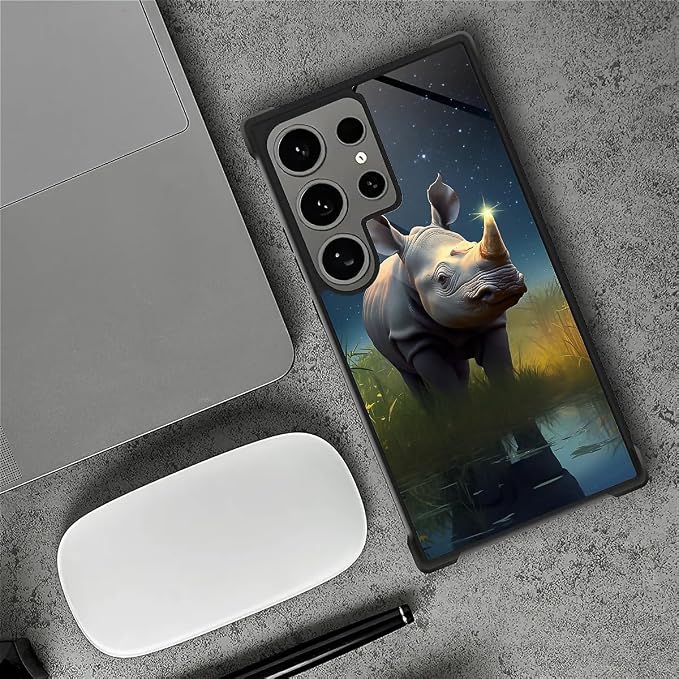 for Samsung Galaxy S24 Ultra Case, Rhino Water Marshes Pattern Graphic Design - Image 6