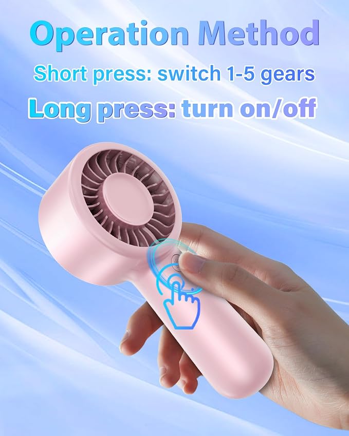 Portable Handheld Fan Personal Small Turbo Hand Fan Powerful, USB Rechargeable - Image 4
