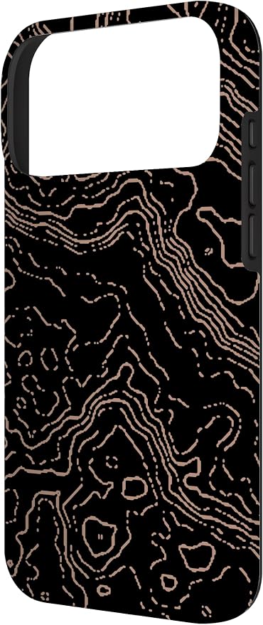 Topography Black & Brown Abstract Pattern Topographic Map Case - Image 2