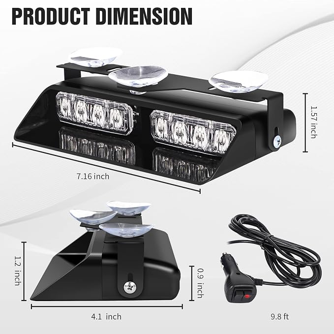 XRIDONSEN 2 in 1 Red Emergency Dash Lights Warning Safety Flashing Interior - Image 6
