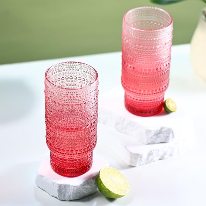 Large Capacity 16 oz Hobnail Drinking Glasses Set of 6, Vintage Glassware - Image 6