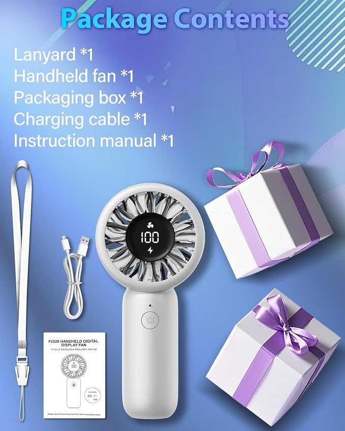 Portable Handheld Fan Personal Small Turbo Hand Fan Powerful, USB Rechargeable - Image 8