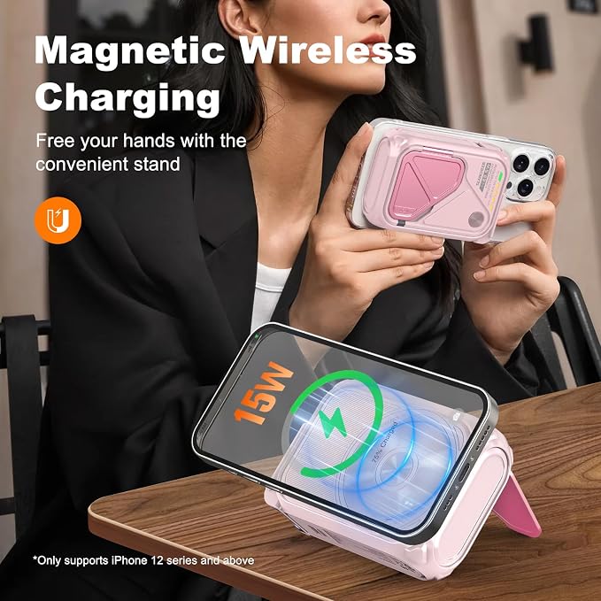 P05 Portable Charger, Magnetic Power Bank, Small Wireless PowerBank, Emergency - Image 3