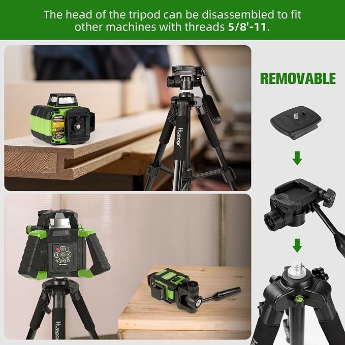 Huepar Laser Level 360° with Tall Tripod, Self Leveling Rechargeable Lazer - Image 9