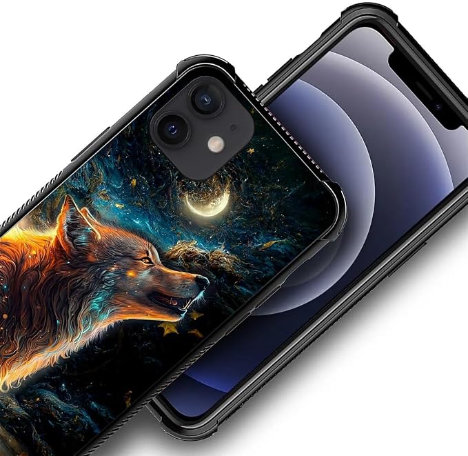 for iPhone 11 Case, Star Cave Hungry Wolf Pattern Graphic Design Girl Boy Soft - Image 6