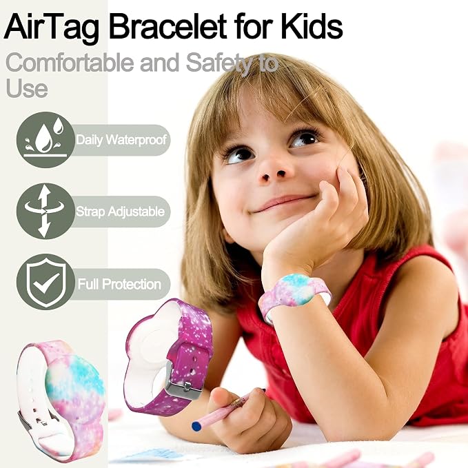 Waterproof AirTag Bracelet for Kids, Hidden Printed Wristband for Apple Air Tag - Image 2