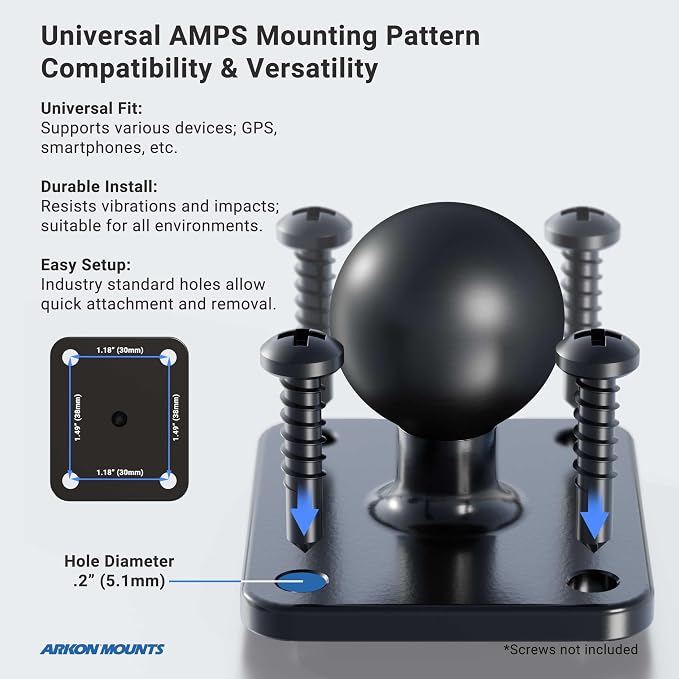 ARKON Mounts Drill-Base Mega Grip Phone Mount | Universal Phone Fit | 360° - Image 4