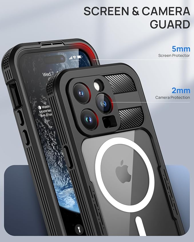 Lanhiem Magnetic for iPhone 15 Pro Case, IP68 Waterproof Dustproof Case - Image 7