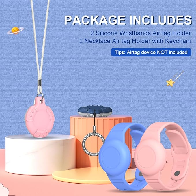 for Air Tag Bracelet & Airtag Necklace, Silicone Wristband Air tag Holder Kids - Image 2