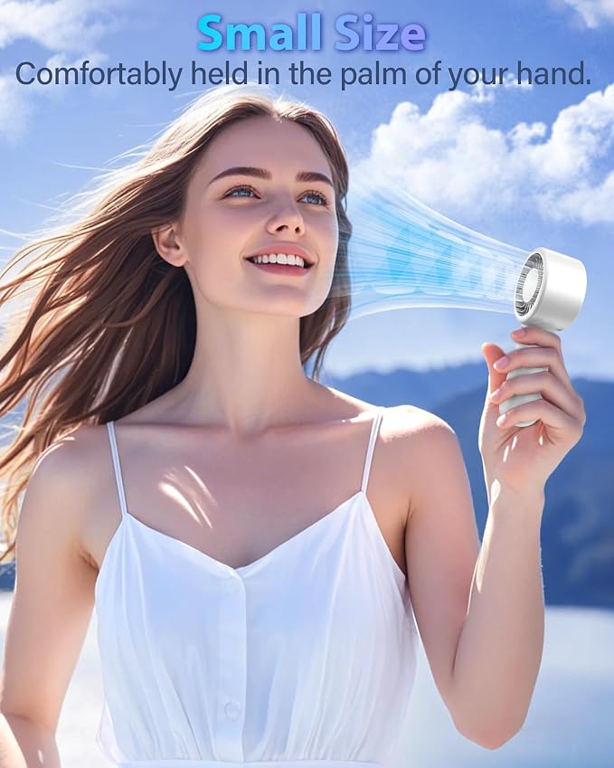 Portable Handheld Fan Personal Small Turbo Hand Fan Powerful, USB Rechargeable - Image 7