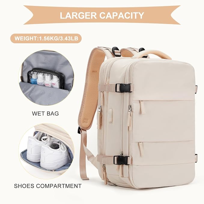 coowoz Large Travel Backpack For Women Men, Carry On Backpack, Hiking Backpack - Image 5
