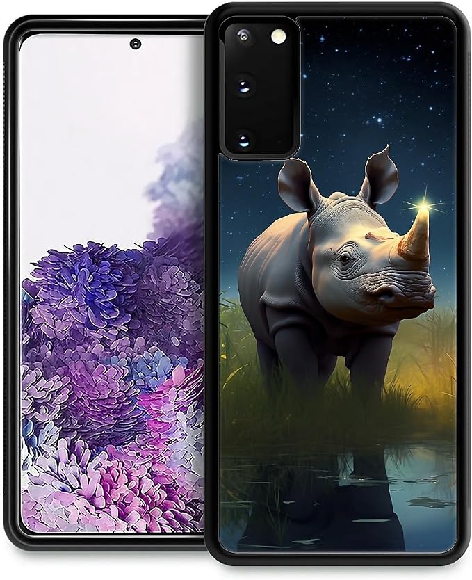 for Samsung Galaxy S20 Case, Rhino Water Marshes Pattern Graphic Design Girl by FKBRCL4U