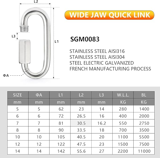 sprookber Stainless Steel Chain Quick Links - Image 7