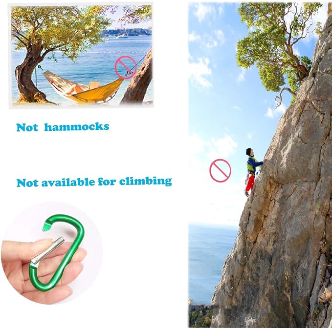 12Pcs Aluminum Carabiner D Ring, Includes Small 1.8" Carbineers, Medium 2.2" D - Image 4