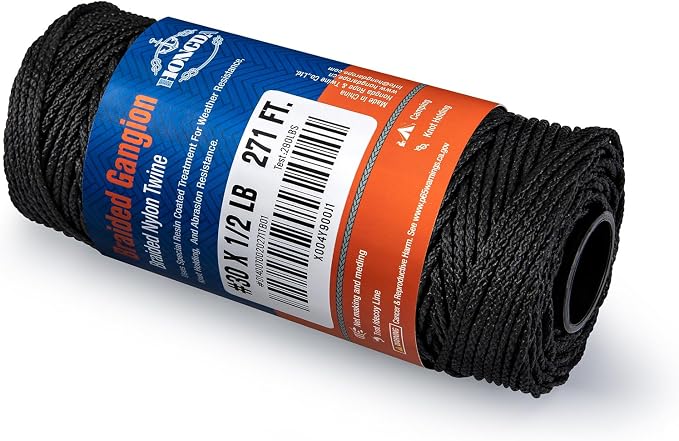HONGDA Braided Black Nylon String, #30 Tarred Bank Line Twine, 271 Feet Black - Image 7