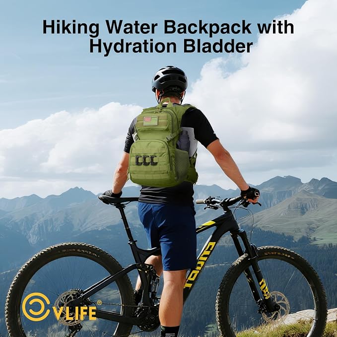 CVLIFE Hydration Backpack with 3L TPU Tactical Water Bladder, 22L Hiking - Image 8