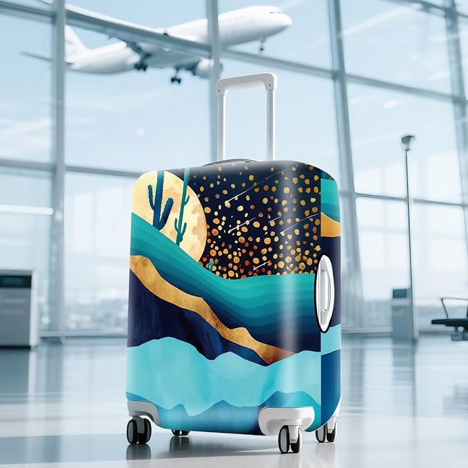 ANNA QUEEN Boho Night Desert Travel Luggage Cover -Stretchable Airplane - Image 9