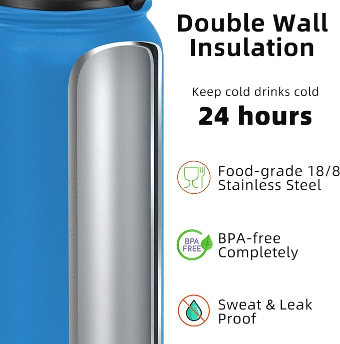 Fanhaw 32 oz Insulated Stainless Steel Water Bottle - Image 3