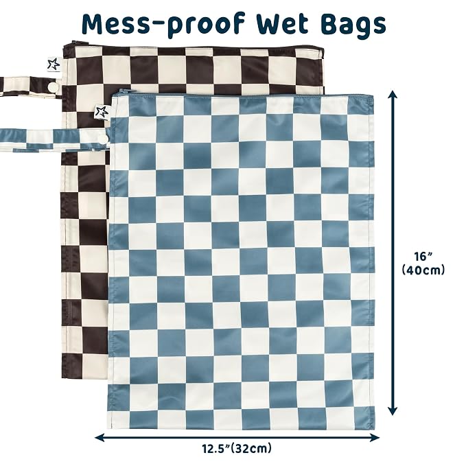 Tiny Twinkle Mess Proof Wet Bags | 2-Pack Reusable Waterproof Wet Bags - Image 4