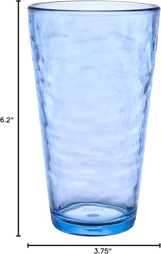 KLIFA- RIPPLE- 22.5 ounce, Acrylic Highball Drinking Glasses Cups, Stackable - Image 6
