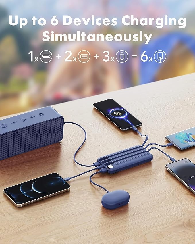 charmast Portable Charger with Built in Cables, Power Bank with Cords Wires - Image 3