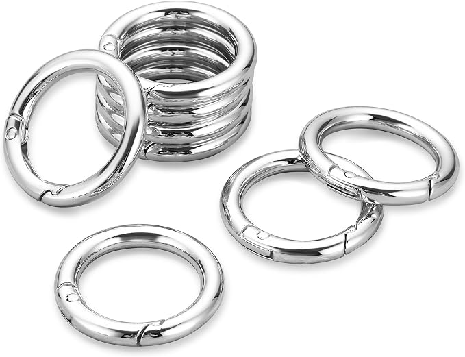 Gkeygo Key Ring Clip, 1 Inch Keychain Rings, 8 Pack Round Carabiner Clip by Gkeygo