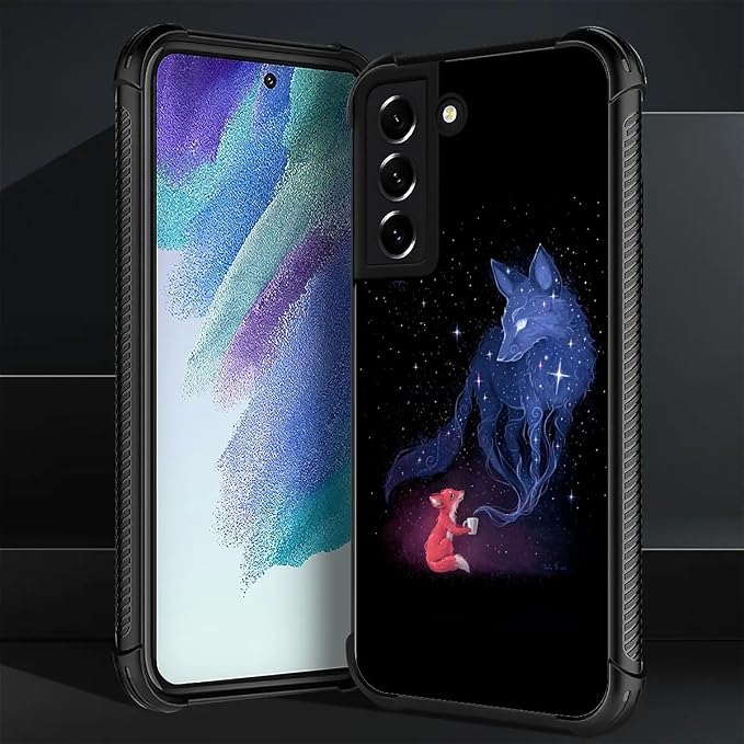 for Samsung Galaxy S21 Plus Case, Galaxy Fox Wolf Pattern Graphic Design Girl - Image 3