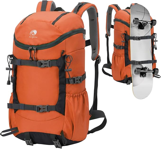 30L Skateboard Backpack for Men Women, Waterproof Hiking Backpack by Outplea