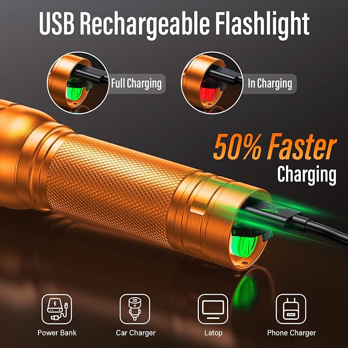 Rechargeable Flashlights High Lumens, G1000 Super Bright Flash Light 2 Pack - Image 3