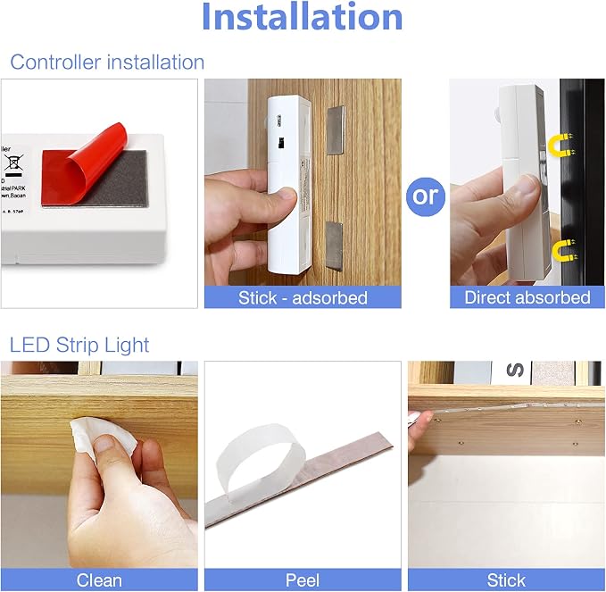 WOBANE Motion Activated LED Strip Light, Rechargeable Magnetic Battery Box - Image 3