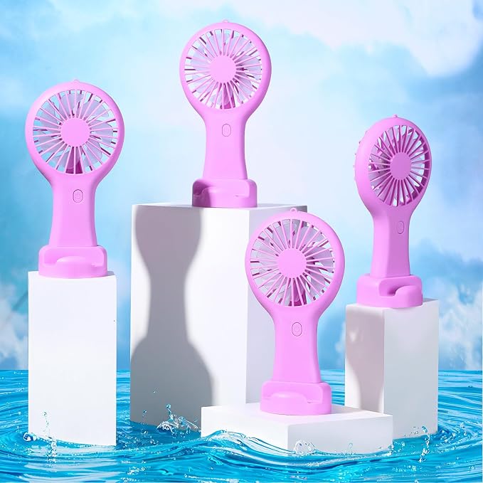 Woanger 12 Pcs Mini Handheld Fan Bulk 3 Speed USB Electric Battery Operated - Image 2