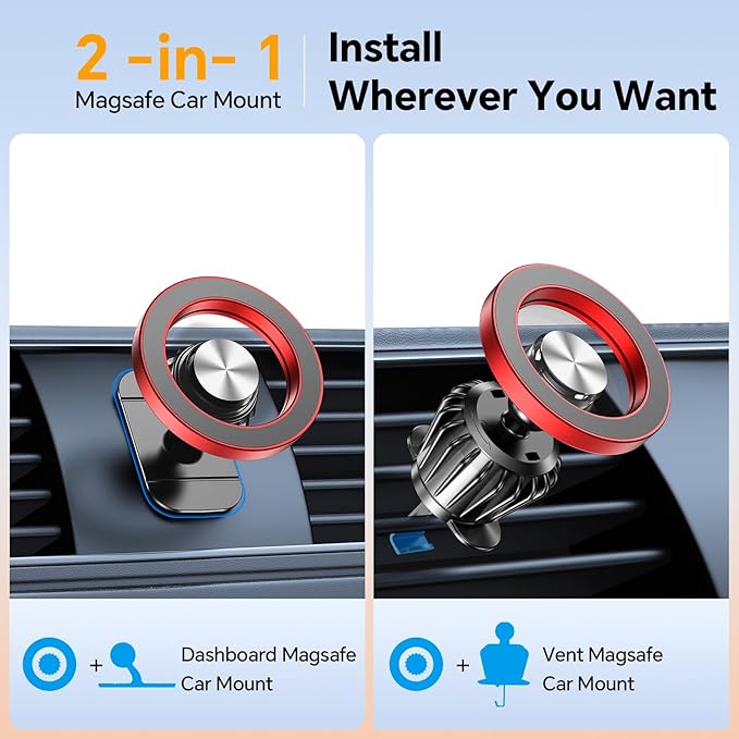 Kaistyle for Magsafe Car Mount【20 Strong Magnets】Magnetic Phone Holder for Car - Image 2