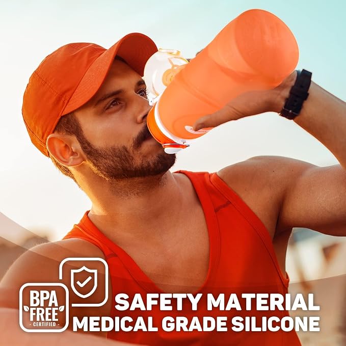 Kemier Collapsible Silicone Water Bottles-750ML, Medical Grade, BPA Free Travel - Image 2