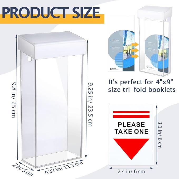 Remerry 1 Pcs Outdoor Brochure Holder 4 x 9 Inch Waterproof Wall Mount - Image 2