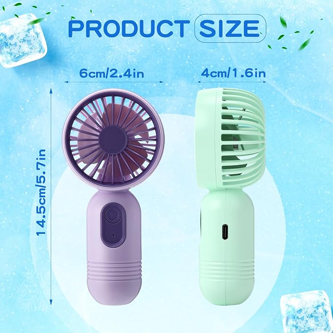 Rossesay 48 Pcs Mini Portable Fan Bulk Cute Handheld Lightweight Small Little - Image 3