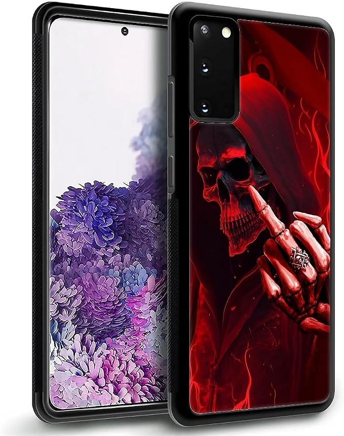for Samsung Galaxy S20 Case, Gestures Funny Skull Pattern Graphic Design Girl - Image 5