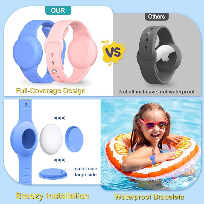for Air Tag Bracelet & Airtag Necklace, Silicone Wristband Air tag Holder Kids - Image 4