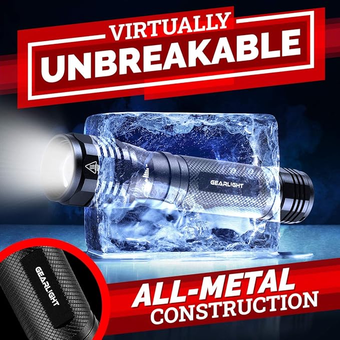 LED Flashlight High Lumens, Tactical Flashlight Battery Powered, Bright - Image 4