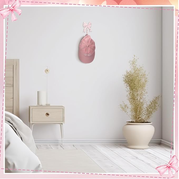 CroBlissful 1 Pcs Coquette Iron Pink Bow Hook Home Decorative Multi-Purpose - Image 3