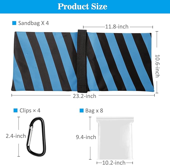 4 Packs Blue Sandbag Weight Bags - Image 4