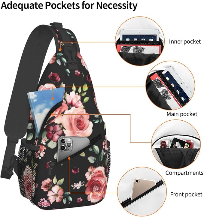 Floral Pattern Crossbody Sling Bag - Image 3
