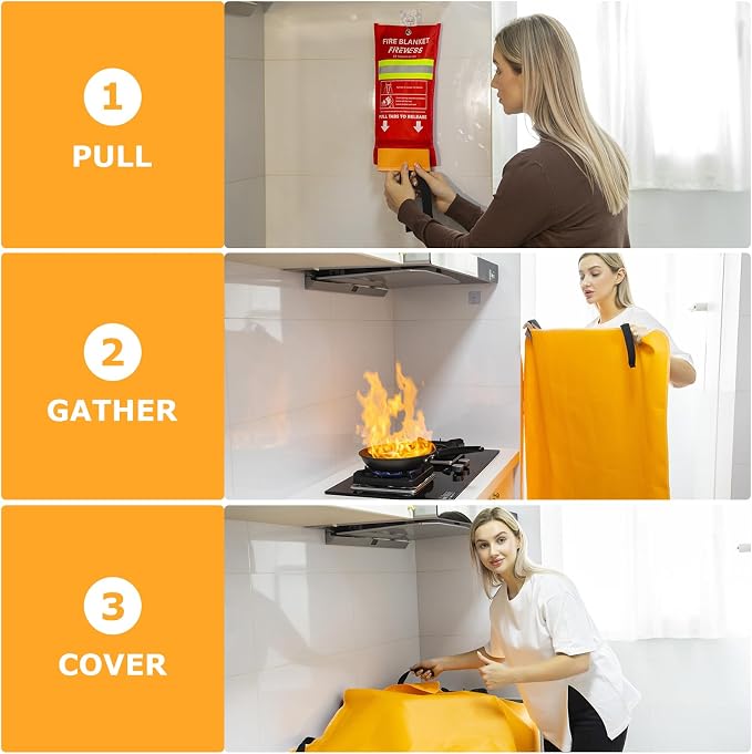 Emergency Fire Blanket, Flame Retardant Fire Blankets Emergency - Image 2