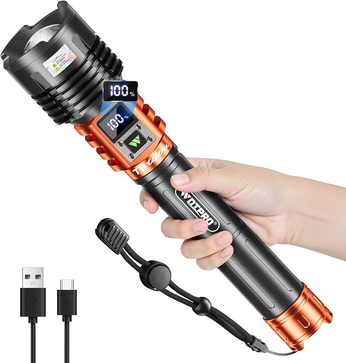Wdtpro Rechargeable LED Flashlights High Lumens, Super Bright 90, 000LM by WdtPro